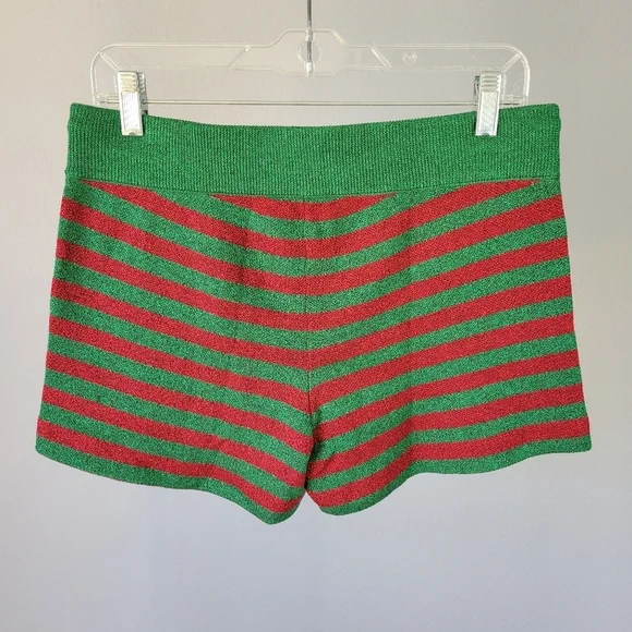 BEACH RIOT // red green stripe relaxed fit elastic drawstring balboa knit shorts - Picture 4 of 10